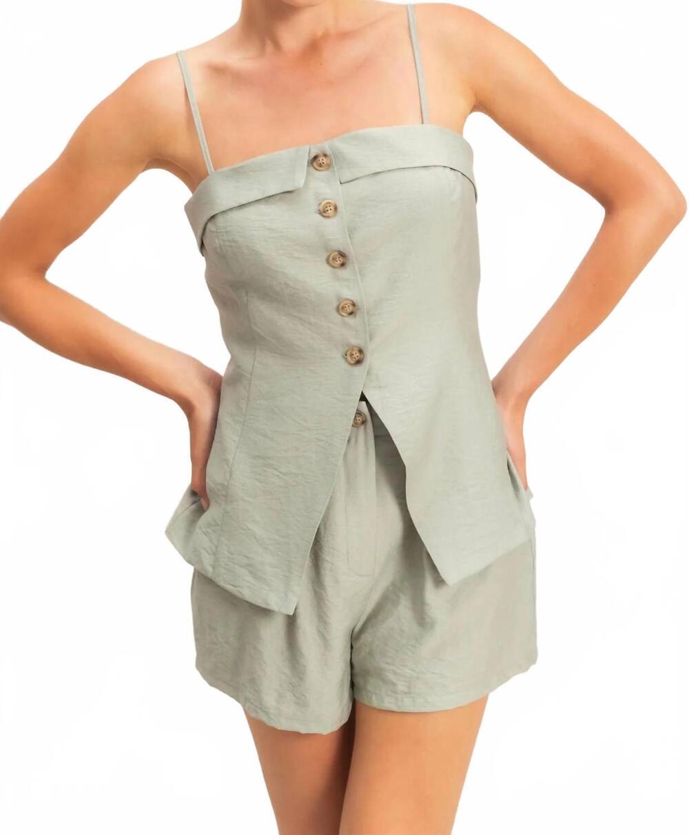 NEW HYFVE main character cami top and shorts set in sage green